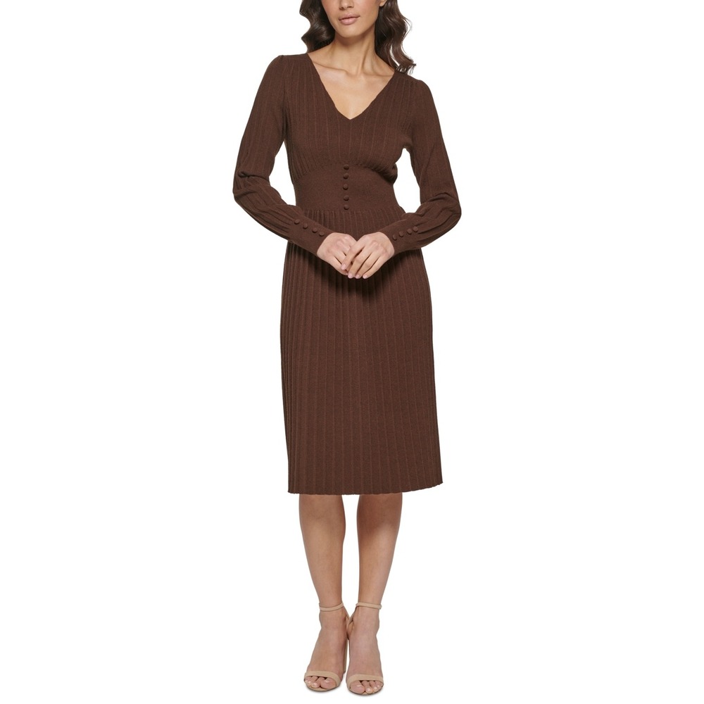 Kensie Womens‎ Soft Pleated Sweaterdress Size M